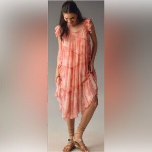 Anthropologie flowy midi dress